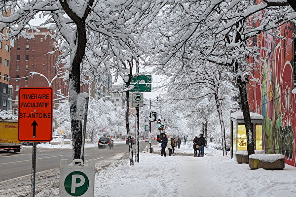 魁北克迎来今冬首场大雪 逾10万用户断电
