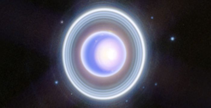 NASA公布天王星新照 光环与卫星清晰亮丽