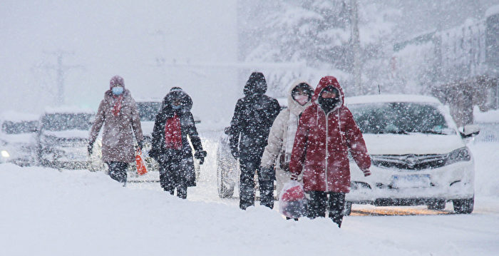 组图：中国东部破纪录降雪 冷如常年“三九”