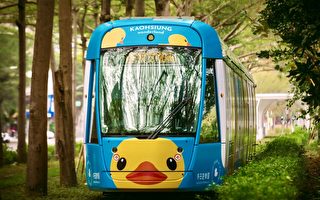 黄色小鸭重返高雄 观光局打造小鸭轻轨列车