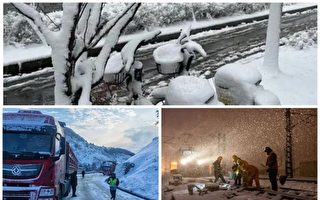 中國南方大雪紛飛 公路鐵路航班均受影響