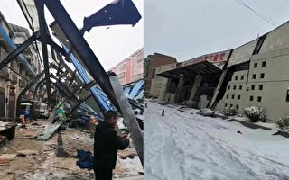 中国多处建筑顶棚被积雪压塌 民：豆腐渣工程