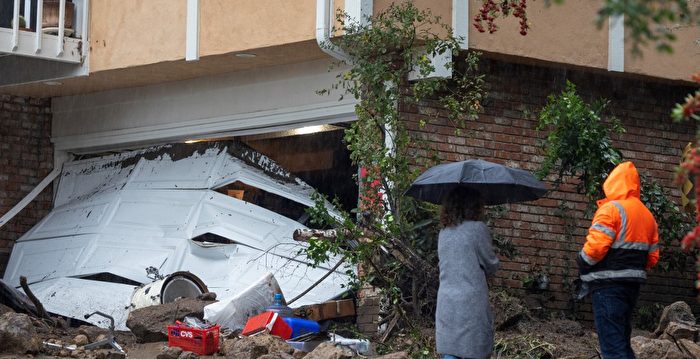 风暴袭加州 洛杉矶豪宅区惨遭泥石流冲击