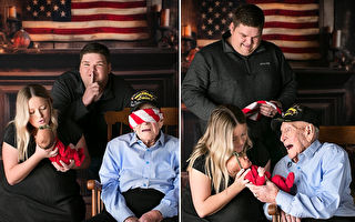 美101歲老兵首次見外玄孫女 頓時熱淚滿面