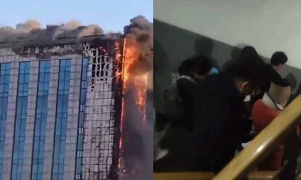 河北涿州市医院大楼起火 病人被堵在楼道