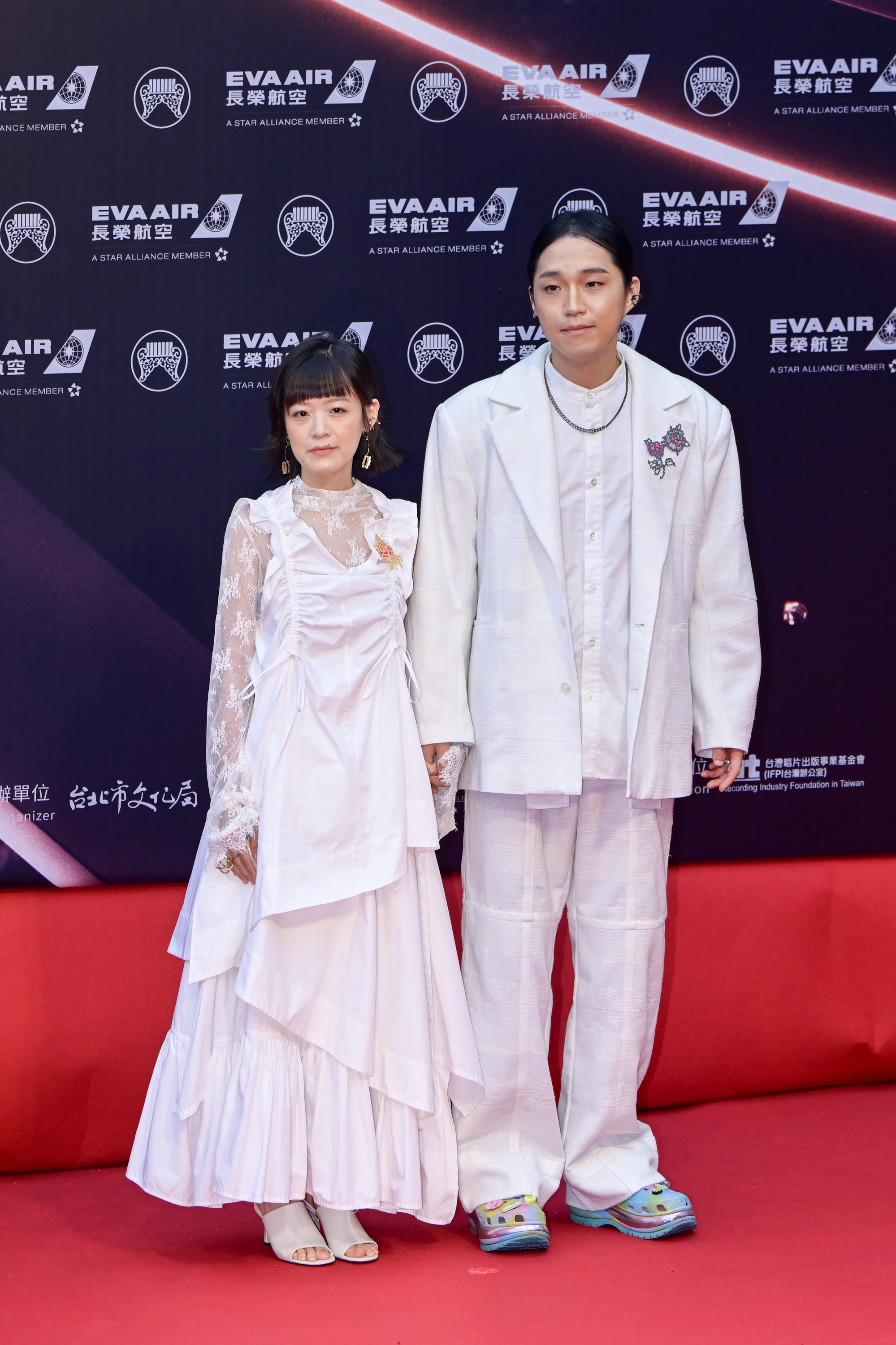 圖為入圍「演奏類最佳專輯獎」、「演奏類最佳專輯製作人獎」的dongyi與太太易以柔。（宋碧龍／大紀元）