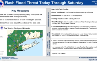 周五至周六晚间 纽约市与新泽西等地有洪水警报
