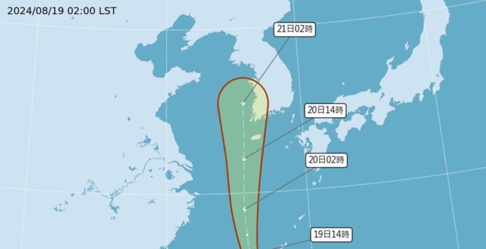 台风云雀生成向韩国移动 台湾南部防豪雨