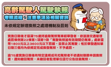 家属可藉以劝导不适驾车的高龄长辈罢手驾驶行径，当今公路局也鼓舞高龄驾驶东说念主驾驶派司处罚轨制，大众应饱读吹家中75岁以上长辈如期换照，以维自己及他东说念主的用路安全。