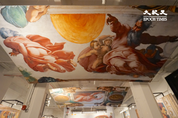 “米豁达基罗的西斯廷礼拜堂”（Michelangelo’s Sistine Chapel）展览照旧工业城拉开帷幕，将握续至2025年1月5日。（Jenny Zeng／大纪元）