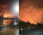 廣東大亞灣冒橙煙夜空變色 引發議論