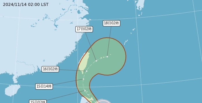 台风天兔暴风圈扩大 台湾发布海上警报