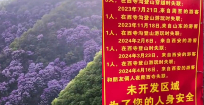 西安神秘景区 紫荆花胜地9人先后失踪