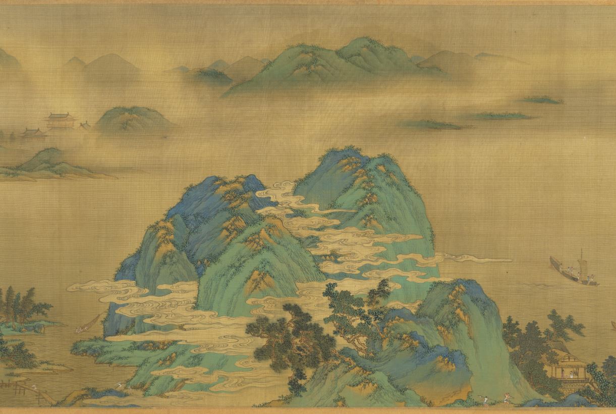 禮別尊卑,拱北眾星常燦燦;勢分高下,朝東萬水自滔滔。(《聲律啟蒙‧四豪》)明代《長江萬里圖》局部。(國立故宮博物院提供)