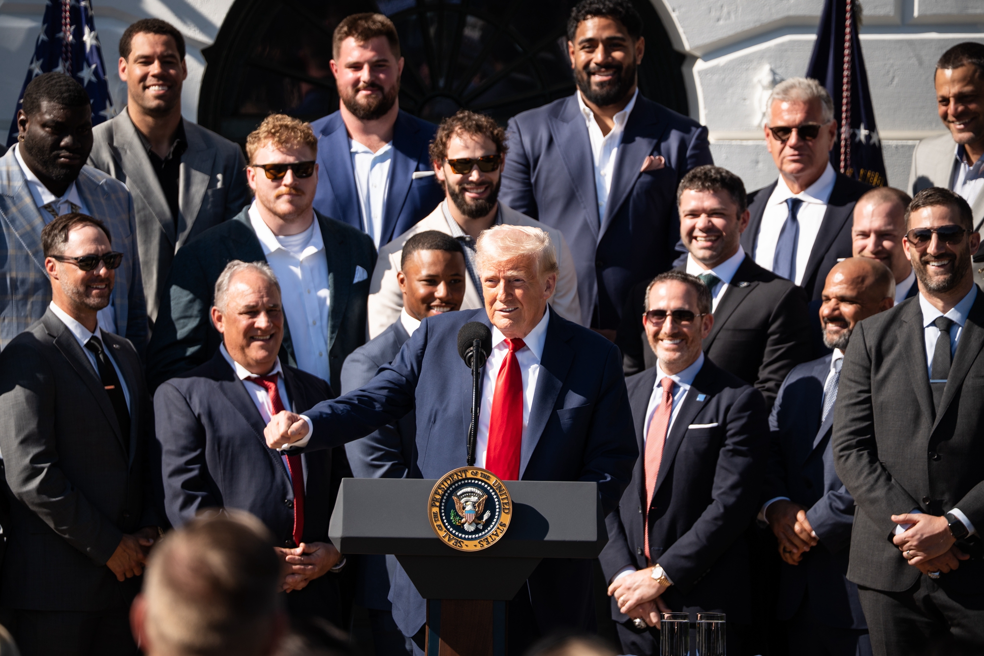 组图：川普在白宫迎接超级碗冠军老鹰队| NFL | 费城老鹰队| 伊万