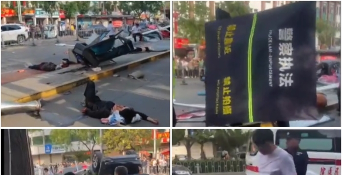 山东小车撞车站乘客 八人伤亡 警方禁拍照