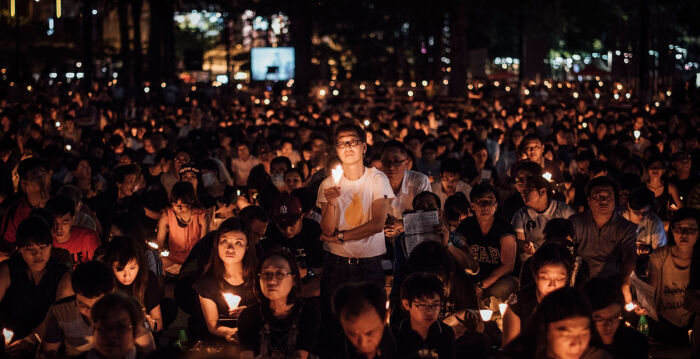 组图：维园六四集会不再 珍贵历史画面回放