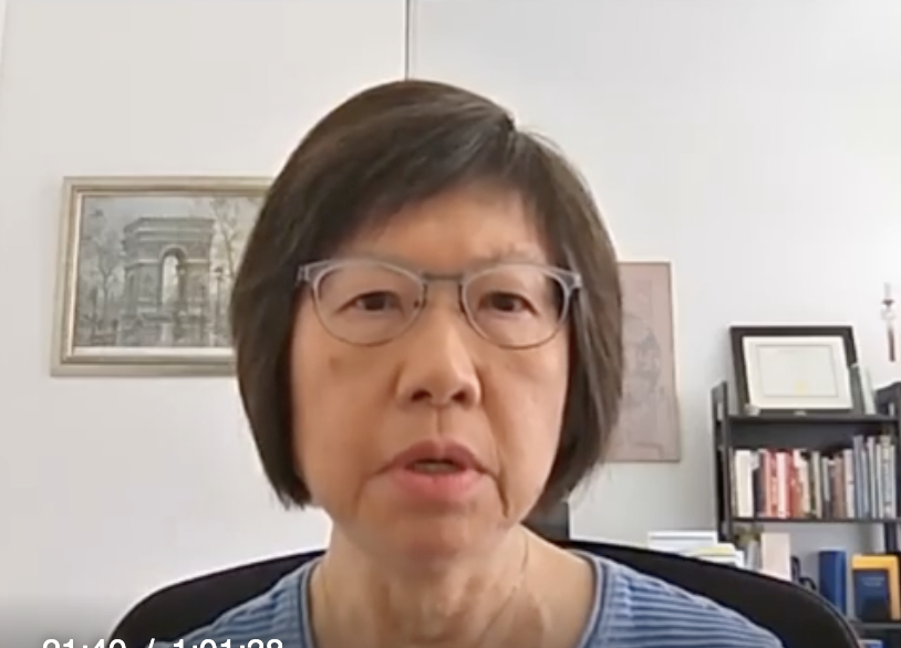 6月14日,加拿大国会议员、学者以及其他专家参加圆桌会议,呼吁正在加拿大参加G7峰会的七国集团发声和行动、帮助制止中共活摘法轮功学员器官的行径。图为加拿大曼尼托巴大学社会工作学院的荣休教授玛丽亚‧张(Maria Cheung)博士。(视频截图)