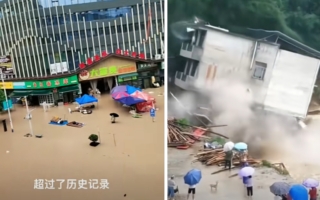 湖南310座水库溢洪 张家界、龙山县多地被淹