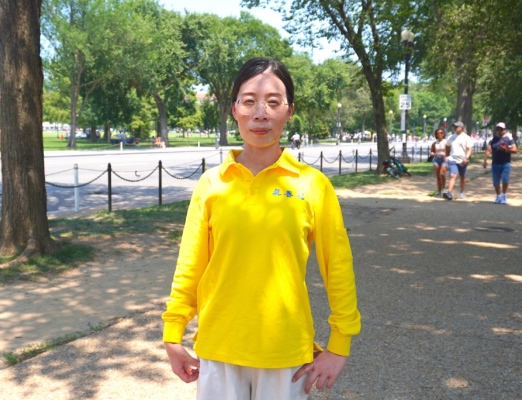 现居华府的法轮功学员Lily Li (李辰/大纪元)