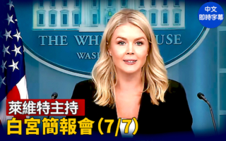 【直播】萊維特主持白宮簡報會（7/7）