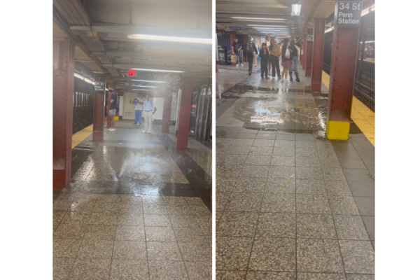 纽约暴雨成灾 纽约地铁站现奇观 排水孔喷水 | 新闻论坛 | 第五纽约