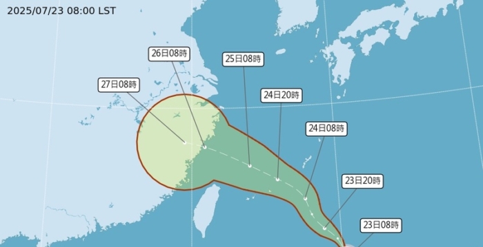 台风范斯高生成 24日起北台湾有明显降雨