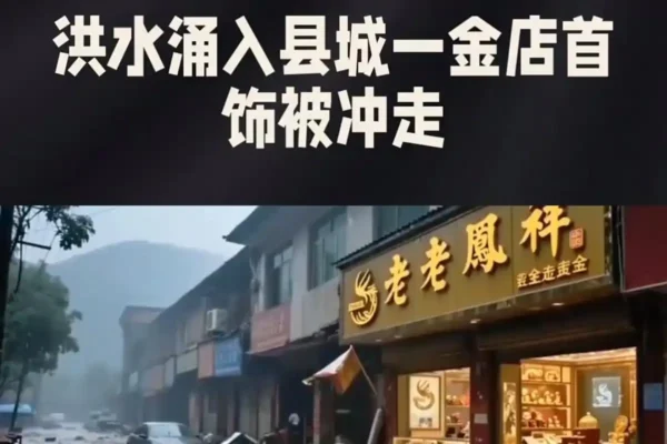 洪水洗劫陝西老鳳祥店 價值千萬首飾被沖走