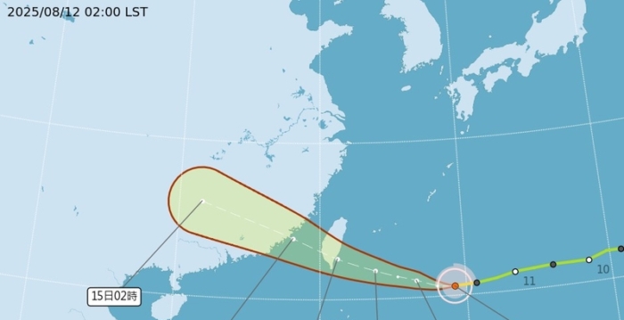 台风杨柳增强 台湾花东及南部13日防强风豪雨