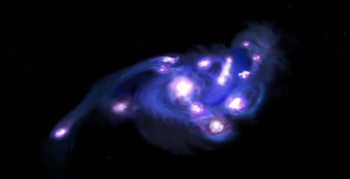 天文学家发现宇宙初期奇特星系 像“葡萄串”