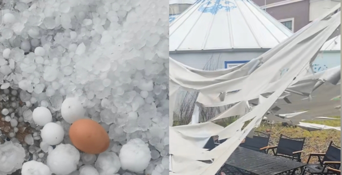 内蒙古额尔古纳市突降冰雹 最大如鸡蛋