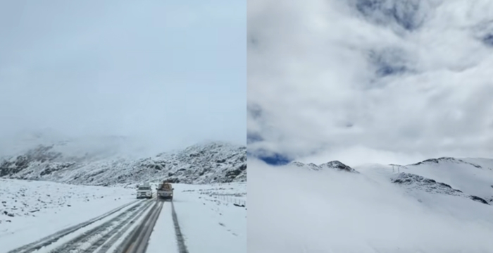 十一长假首日中国多地突降大雪 上百辆车被困