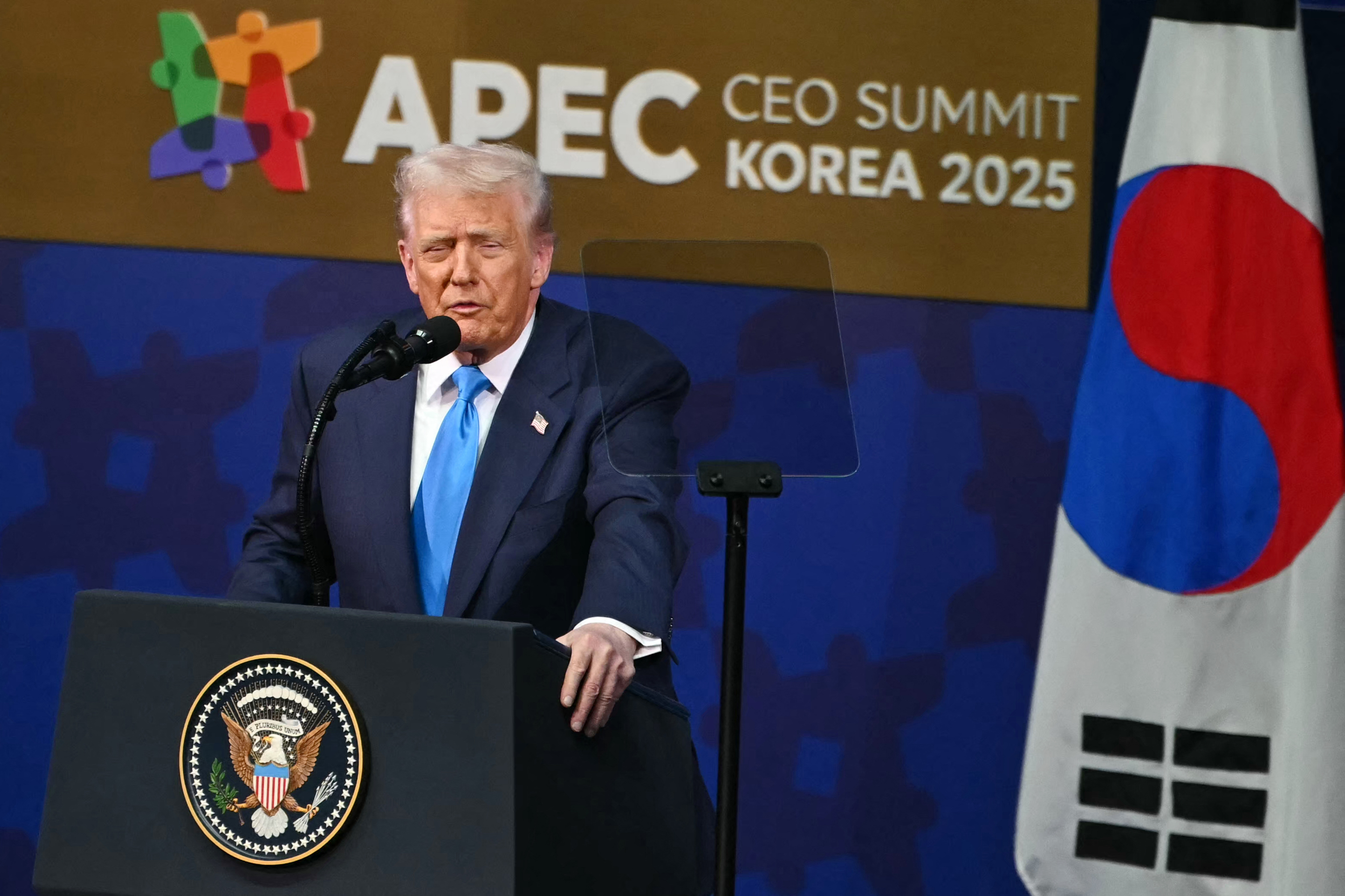 川普在APEC商業領袖峰會上發表講話| 韓國| 李在明| 習近平| 大紀元