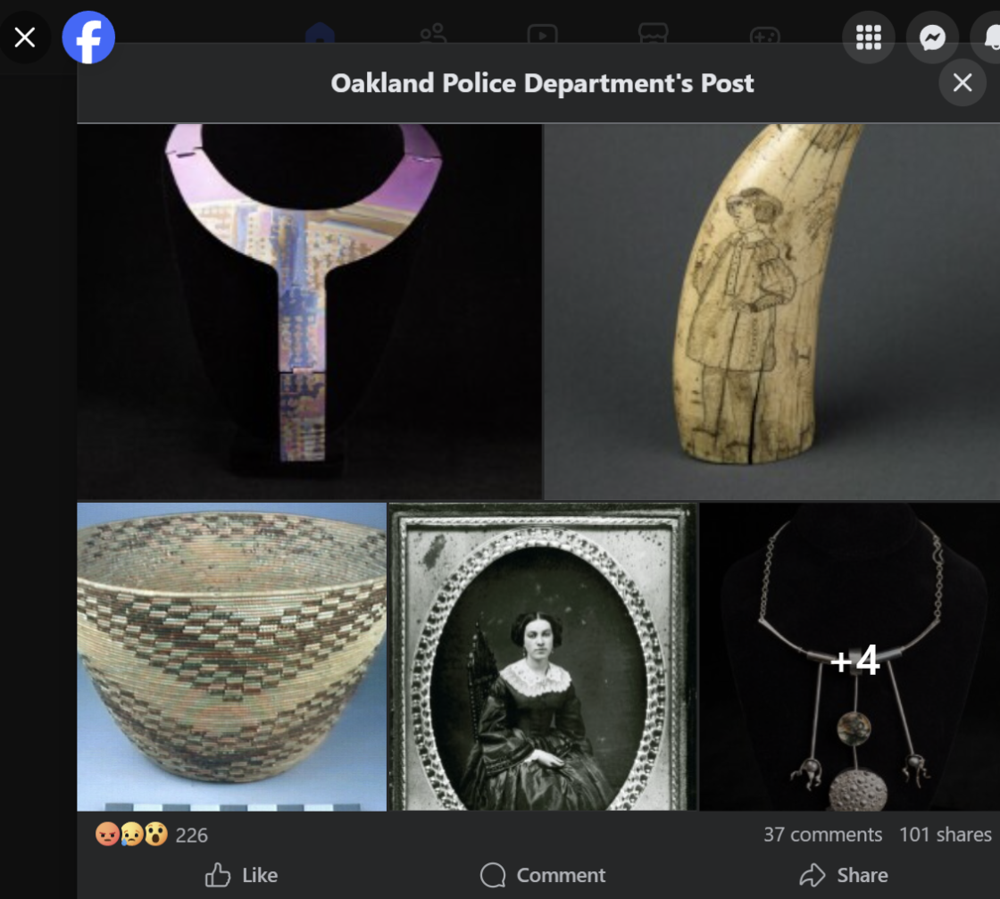 加州奧克蘭博物館遭竊 逾千件文物失蹤