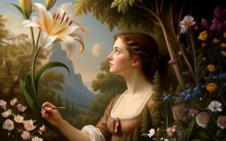 曾经那朵跃出画面奋力呼喊的百合，就是她自己那颗纯洁的心。（Grok AI制图 明子提供）