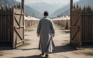 只可惜,刘芝生最终敌不过人性的猜疑,庸碌无主见地听从谗言,采薇翁也能洒脱离去……(Gemini AI 制图)