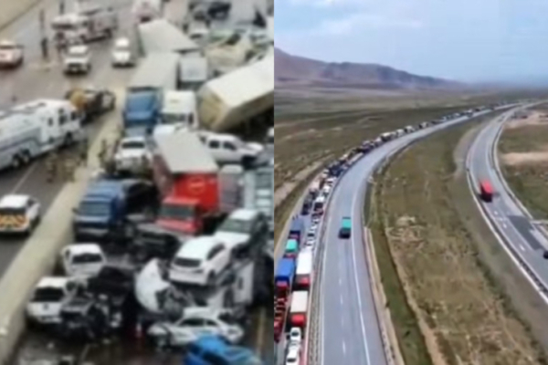 新疆连霍高速12车追尾相撞 已知9死7伤