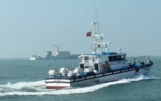 中共四艘海警船袭扰金门水域 遭台海巡驱离