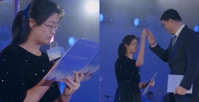 姚明15岁女儿身高近2米 一口流利英语为父翻译