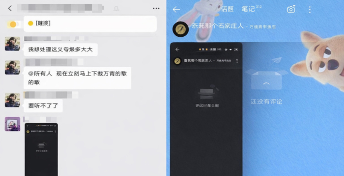 万能青年旅店歌曲评论区被封 平台管理惹疑