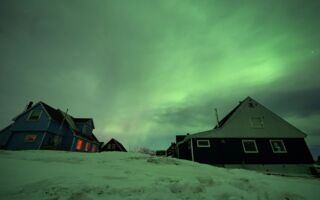 組圖:格陵蘭首府連續多日現綠色極光