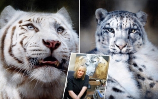 組圖：藝術家以驚歎的細節描繪老虎雪豹