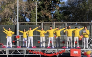 洛杉磯縣公園慶中國年 法輪功功法展示成亮點