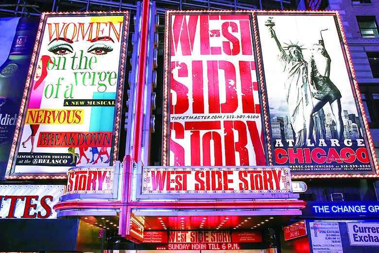 在紐約百老匯上演的《西城故事》(West Side Story)劇院,攝於2010年。(Shutterstock)