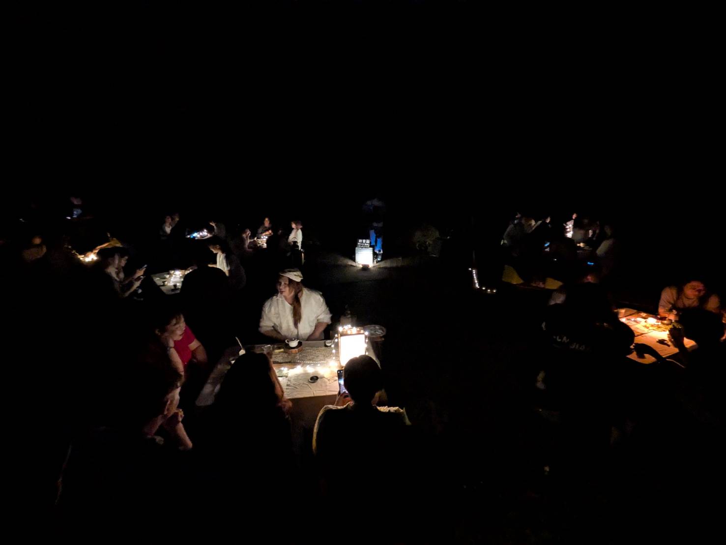 星河螢光茶席體驗活動,希望遊客一邊品茗當地生產的好茶,一邊欣賞四周飛舞的螢火蟲,享受賞螢樂趣。(圖/陳欣玉提供)