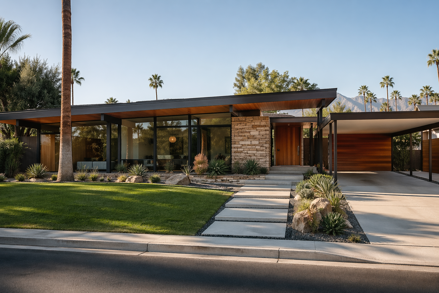 二十世紀中期現代風格(Mid-Century Modern)是全美搜尋量最高的建築風格。(ChatGPT AI製作)