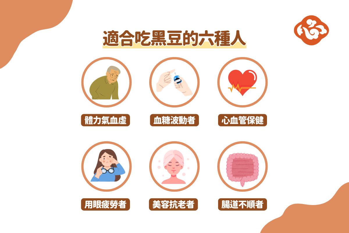 適合吃黑豆的六種人。(醫道心傳製作組製圖)