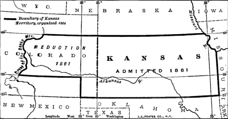 堪薩斯領地(Kansas Territory)示意圖。(公有領域)