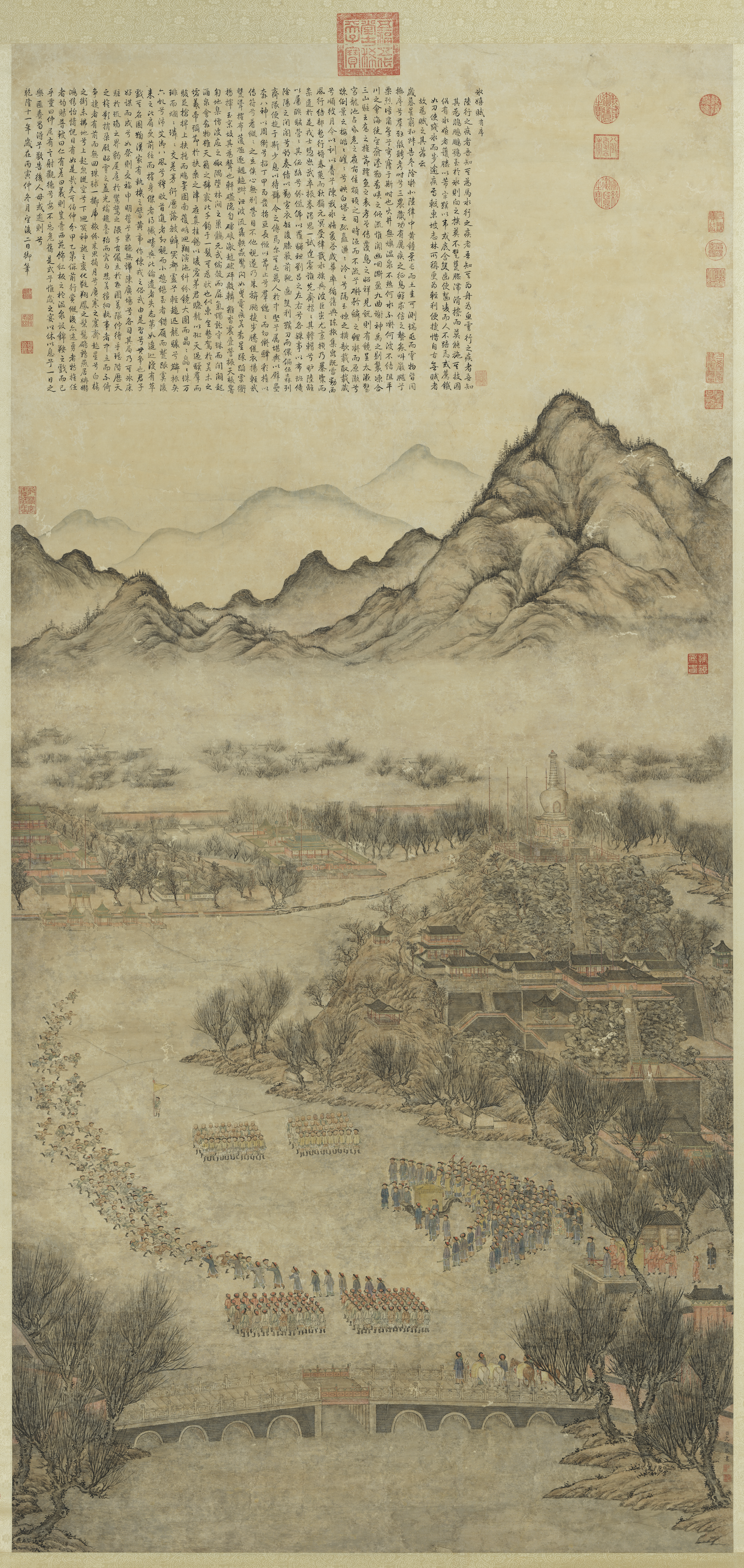 清 沈源《畫御製冰嬉賦》。(台灣故宮)