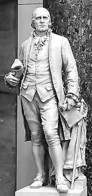 由雕塑家布萊恩特‧貝克(Bryant Baker)創作的凱撒‧羅德尼(Caesar Rodney)雕像,現收藏並展出於美國國會「國家雕像廳典藏」(National Statuary Hall Collection)中。(公有領域)